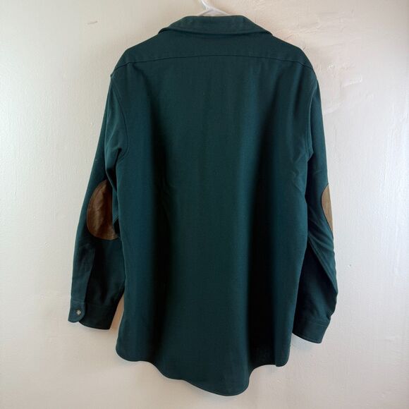 Vintage Pendleton Men's Shirt Green Elbow Patch Button Up Wool Sz L - Picture 6 of 9